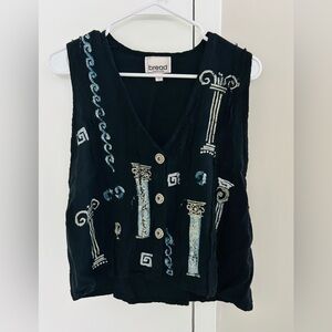Hand-painted boho chic vest